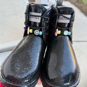Justice Kids Black Boots with Beads